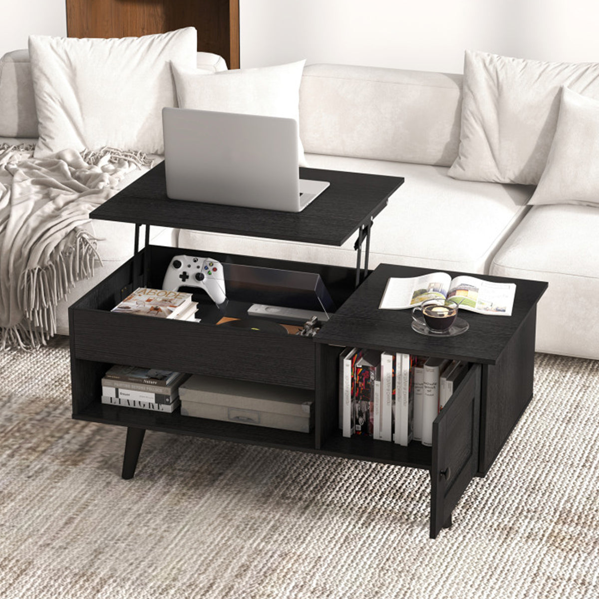 Lift Top Coffee Table with Hidden Storage Compartment - image 30