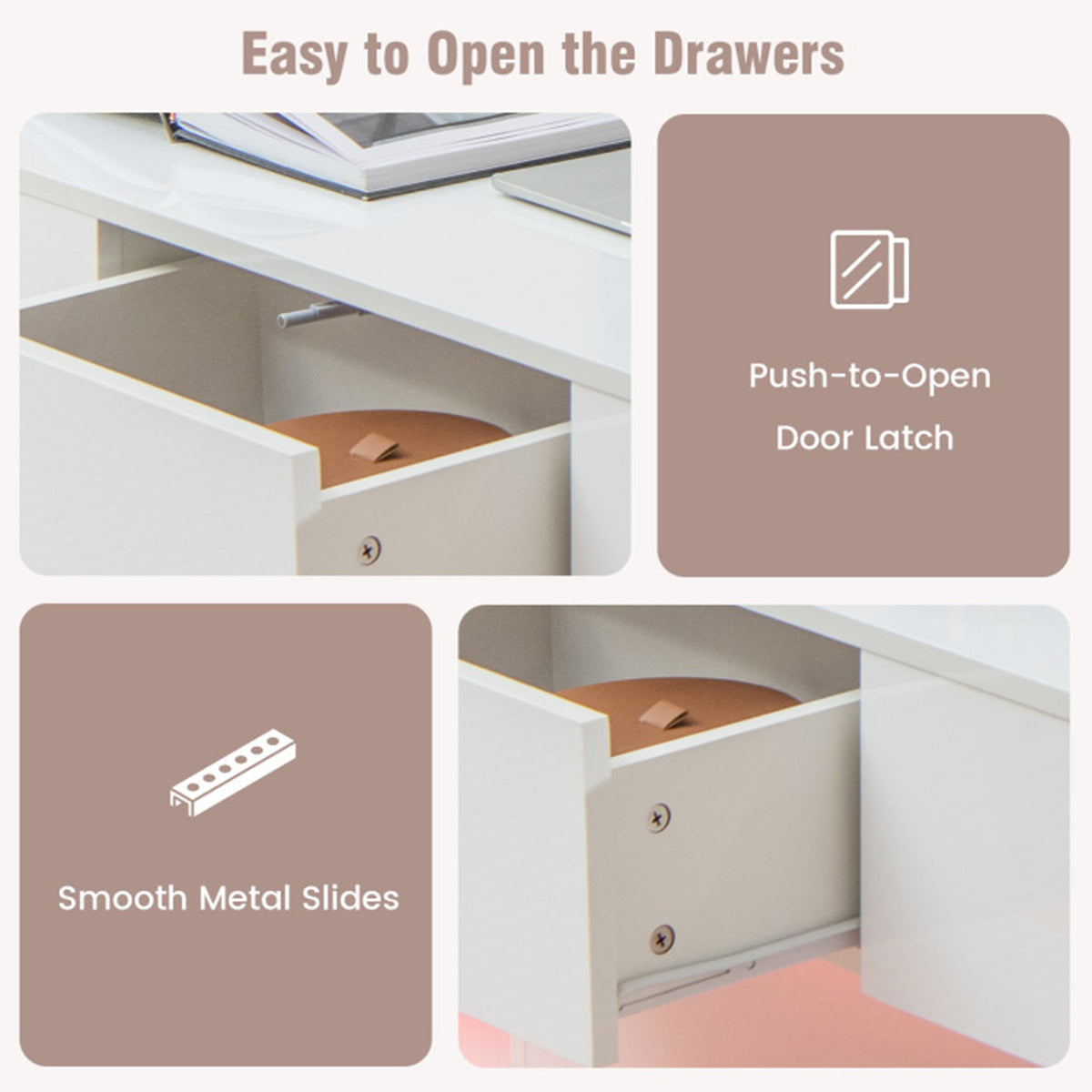 LED Coffee Table with Storage Drawers - image 7