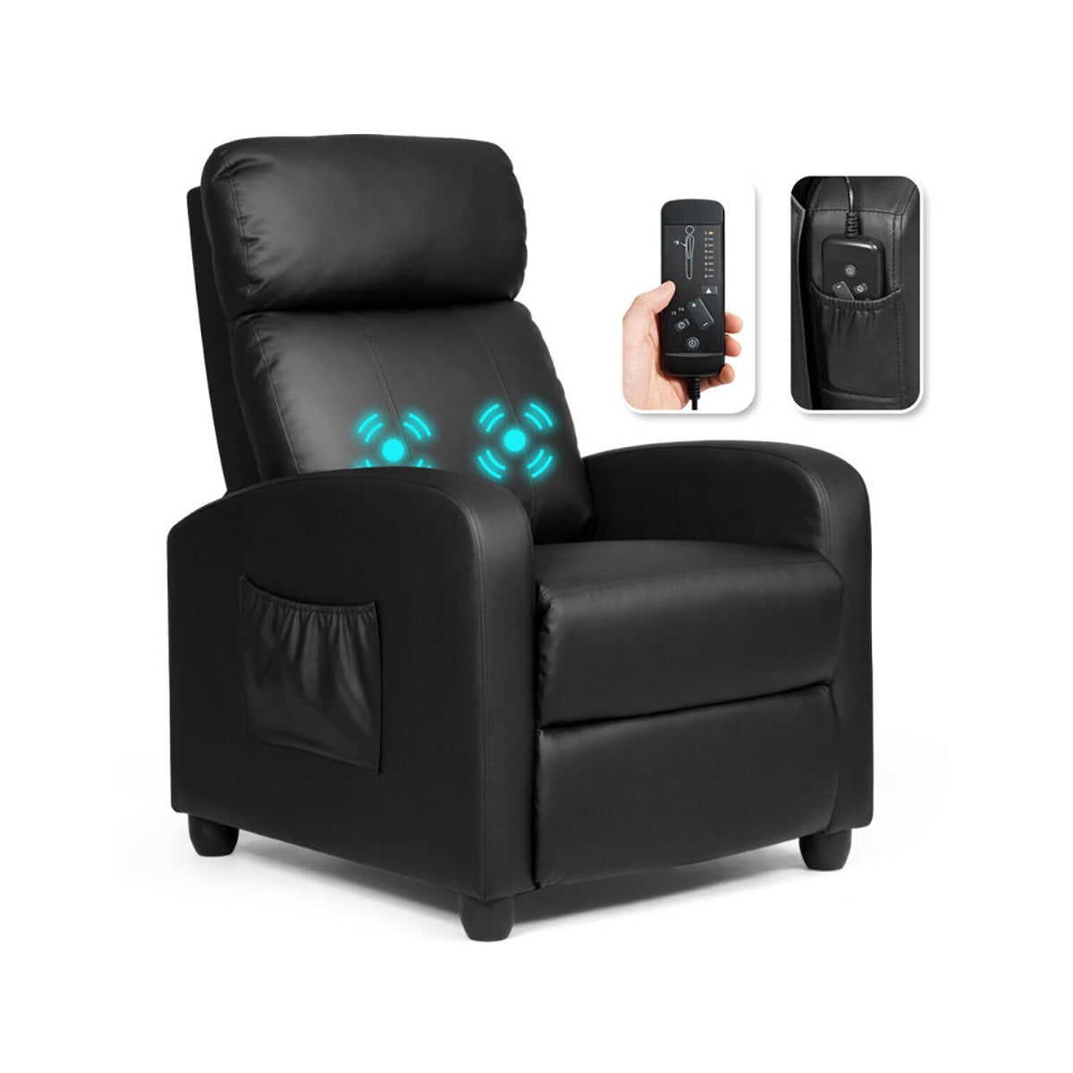 Wingback Massaging Recliner Chair - image 36