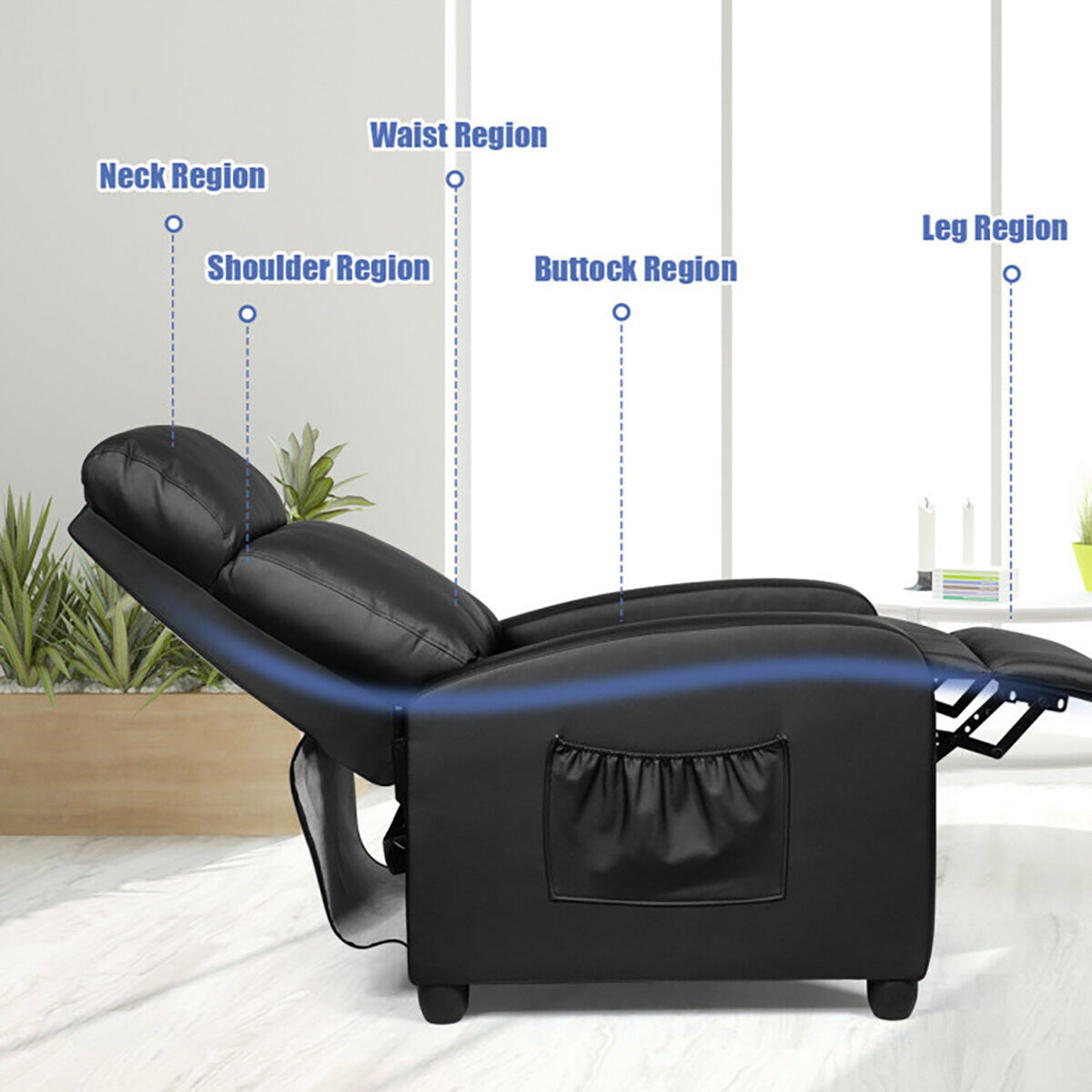 Wingback Massaging Recliner Chair - image 30