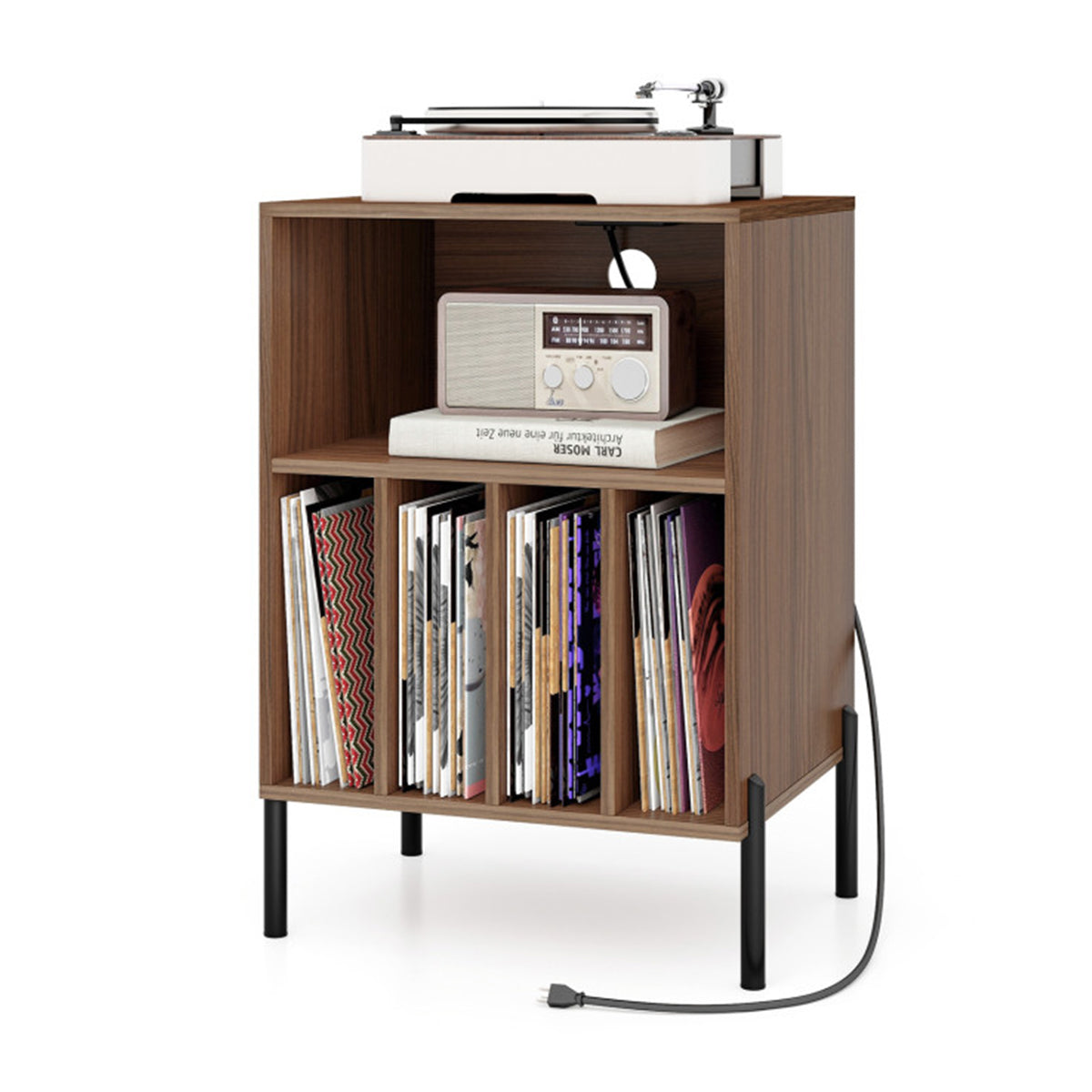 Record Player Storage Stand with Charging Station - image 11