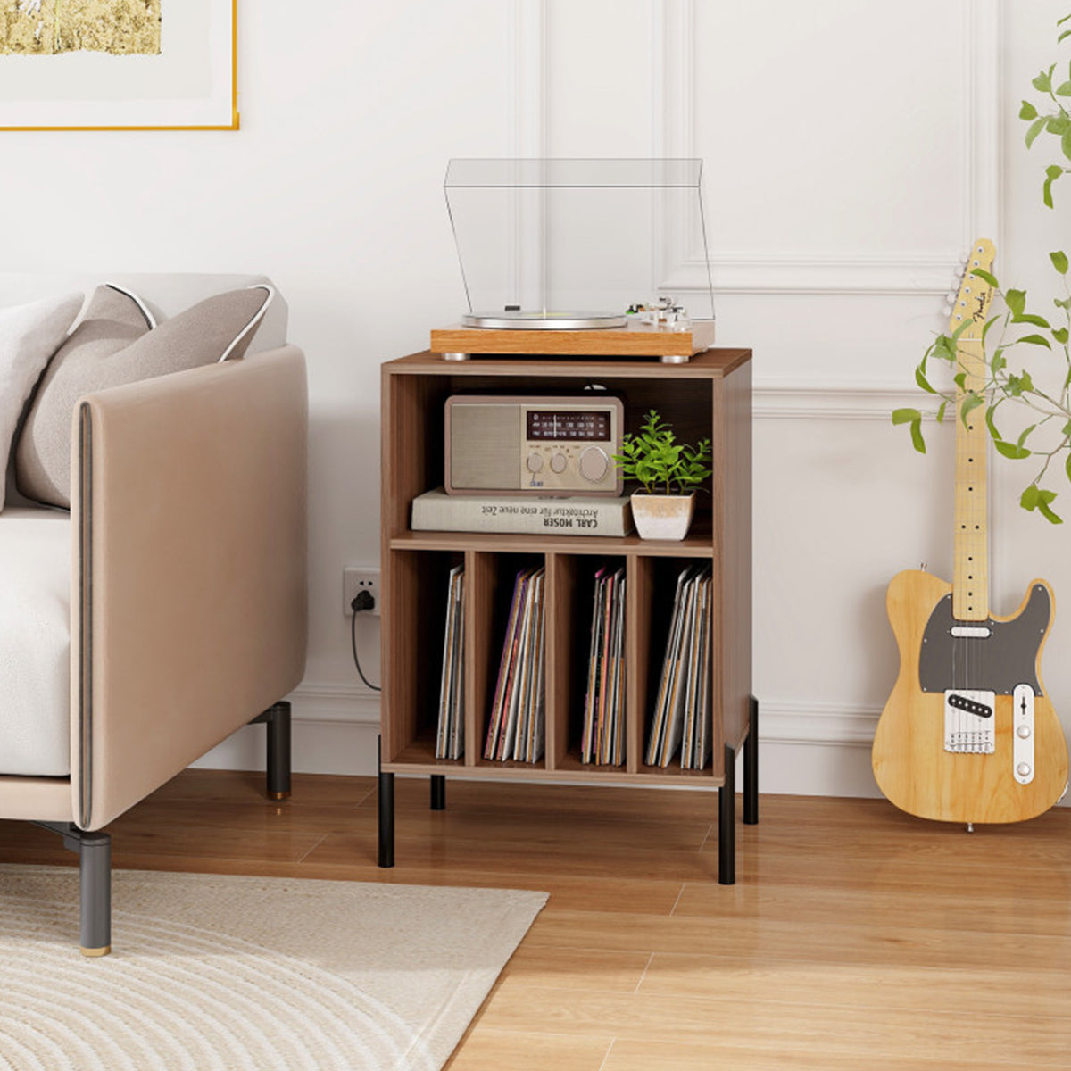 Record Player Storage Stand with Charging Station - image 17