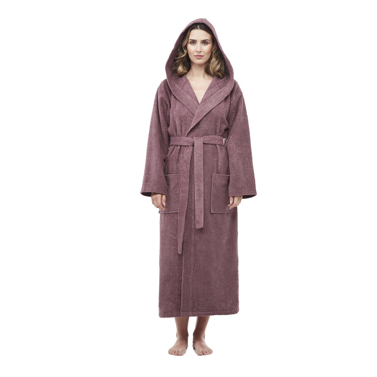Turkish Cotton Mid-Calf Length Hooded Bathrobe - image 11