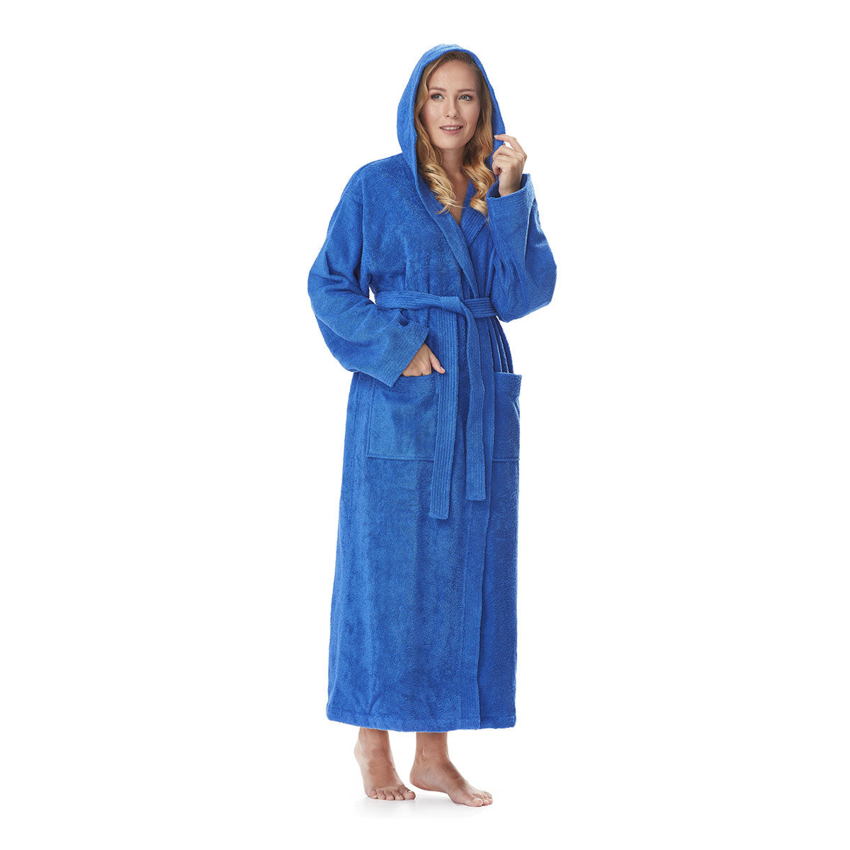 Turkish Cotton Ankle Length Hooded Bathrobe - image 25