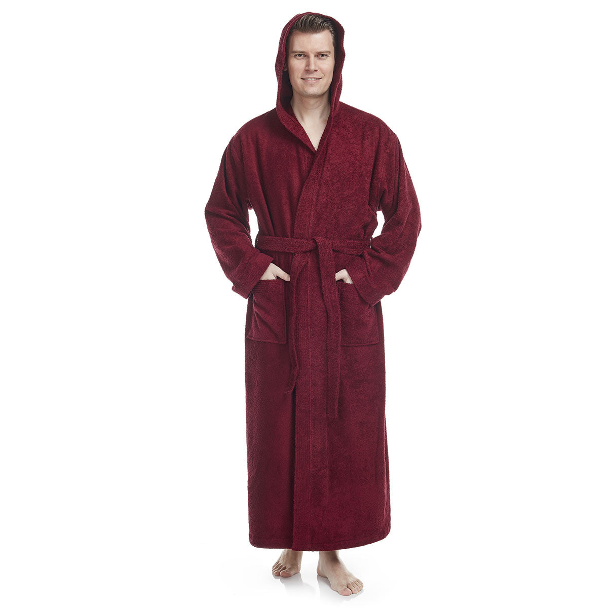 Turkish Cotton Ankle Length Hooded Bathrobe - image 12