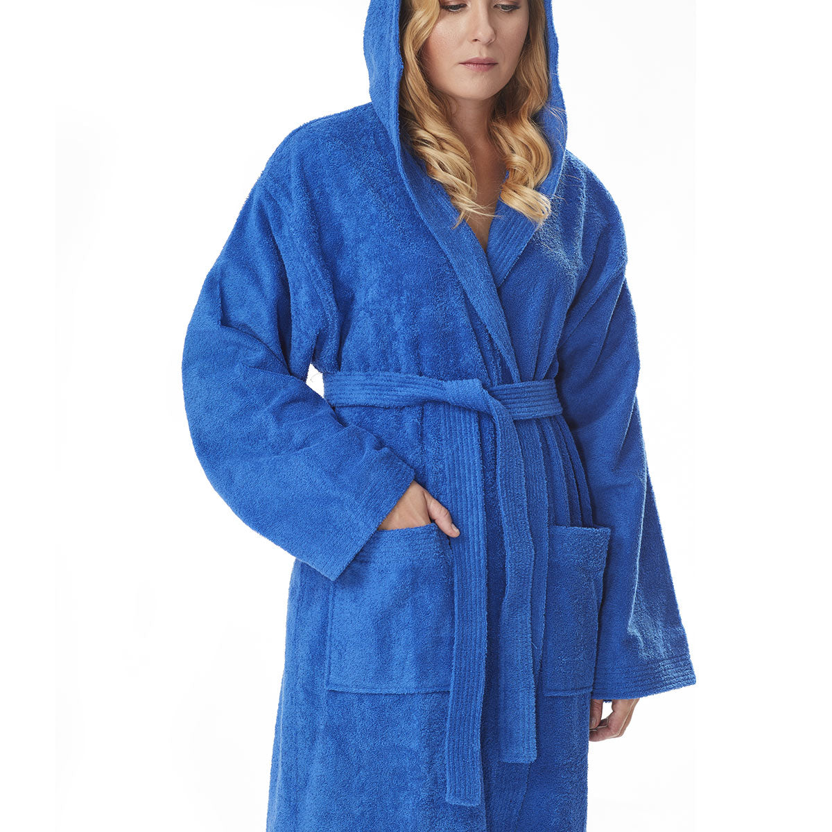 Turkish Cotton Ankle Length Hooded Bathrobe - image 26