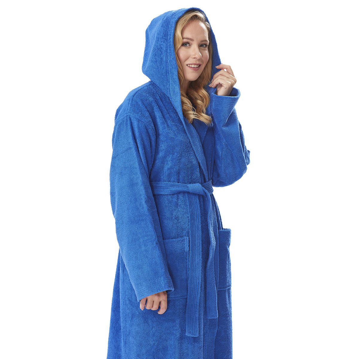 Turkish Cotton Ankle Length Hooded Bathrobe - image 28