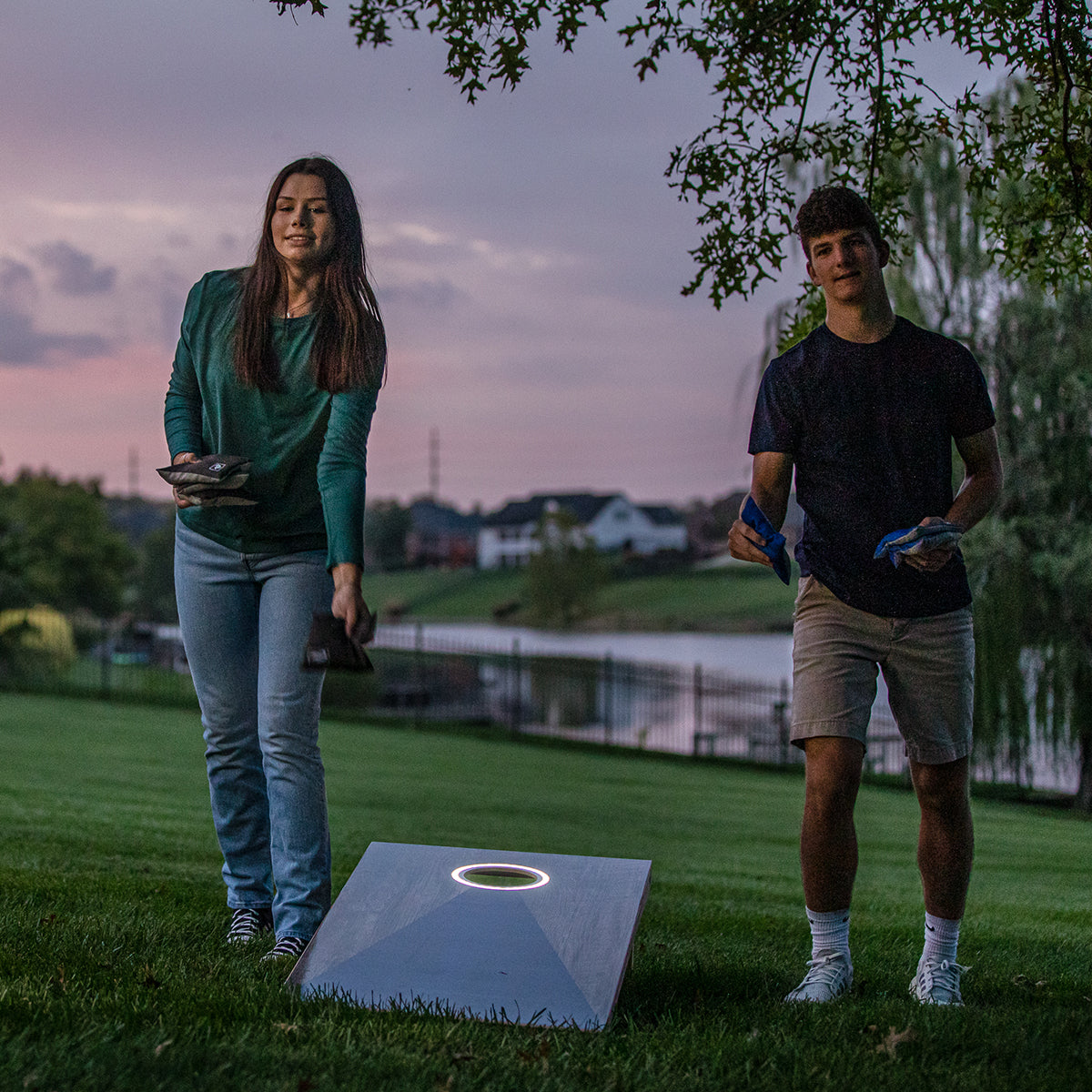 LED Wood Cornhole Set - image 8