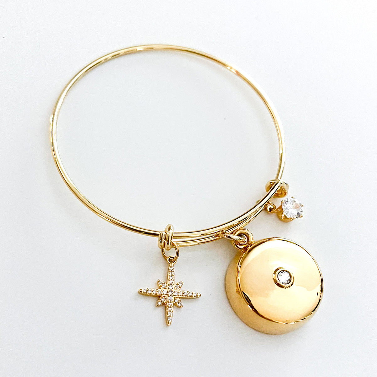 Safety Star Burst Charm Bracelet with Crystal Pendant - image 12