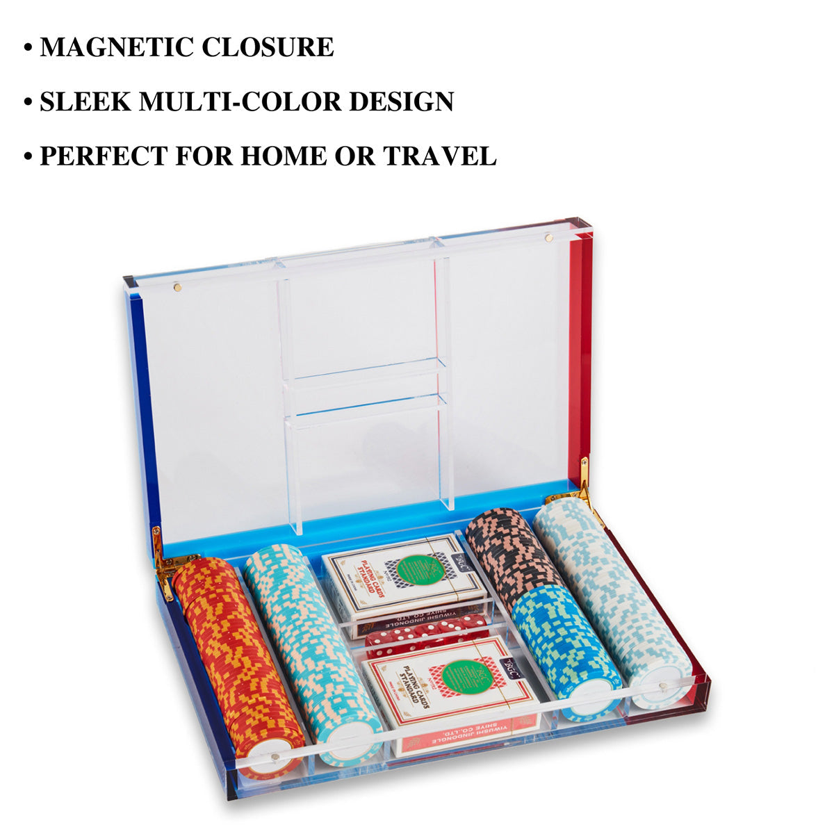 Acrylic Poker set with 200 Casino Grade Chips - image 3