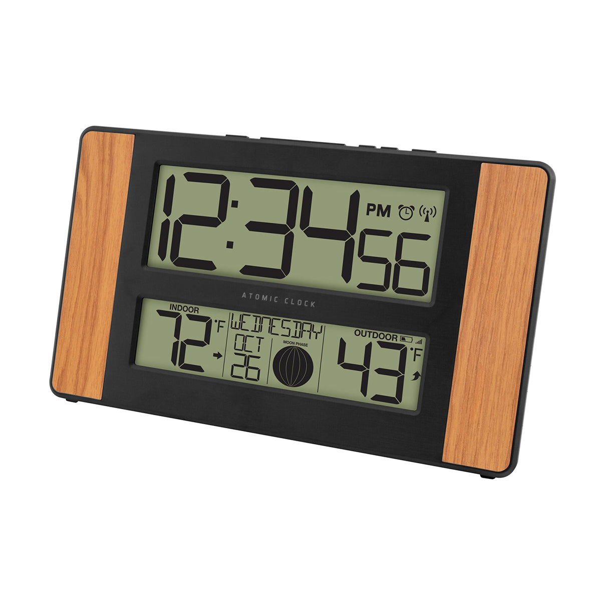 Atomic Digital Wall Clock with Temperature and Moon Phase - image 4