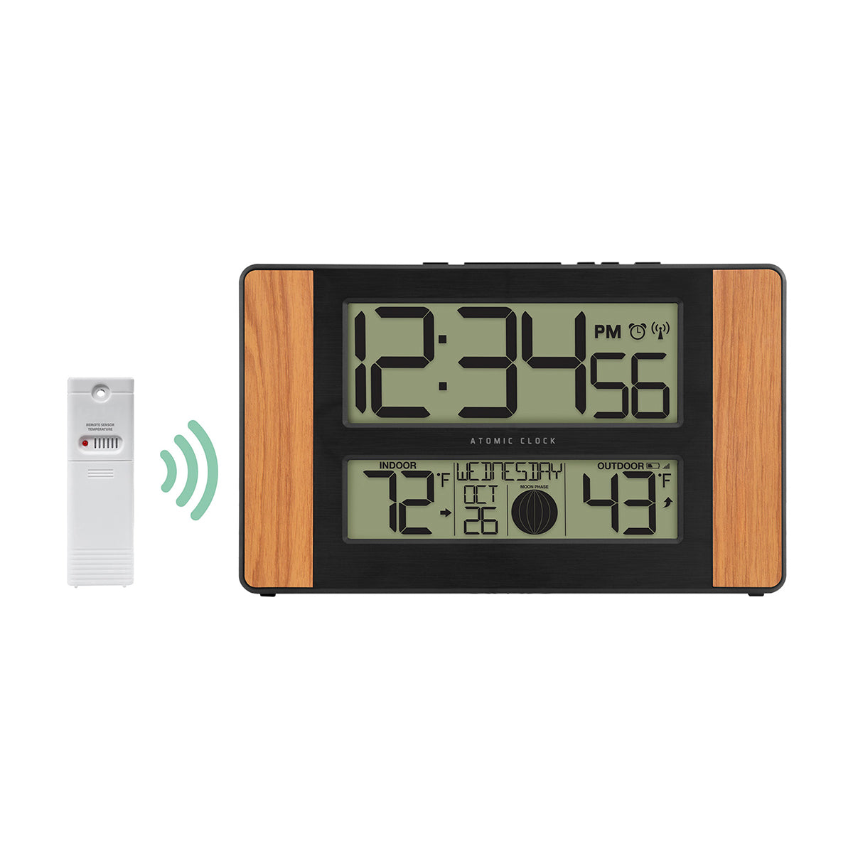Atomic Digital Wall Clock with Temperature and Moon Phase - image 6