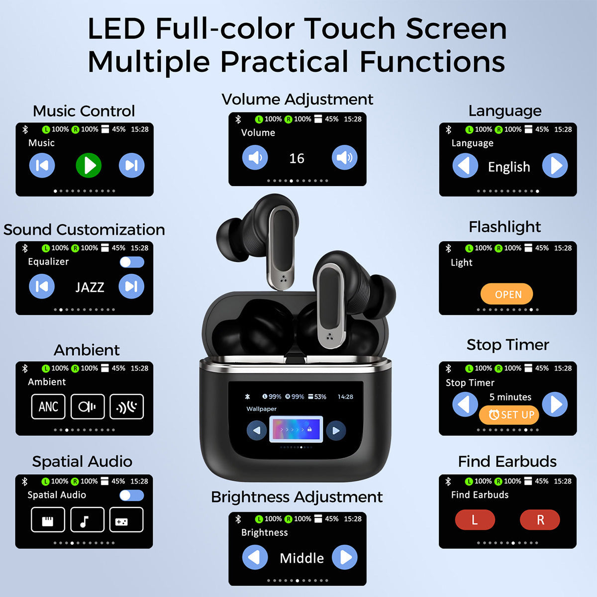 Wireless Earbuds with Touchscreen Smart Case - image 3