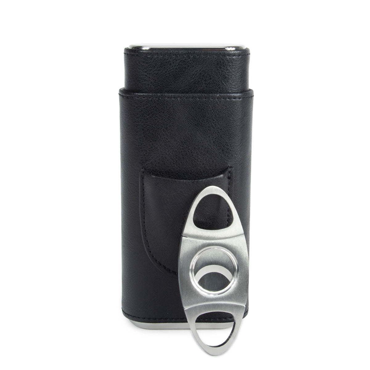 Brouk & Co Ashton 3 Cigar Leather Case with Cutter - image 3