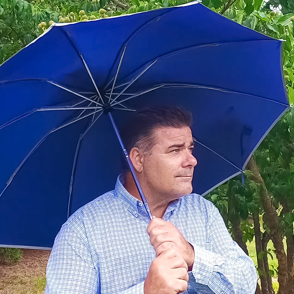 Reverse Folding Compact Umbrella with Flashlight - image 4