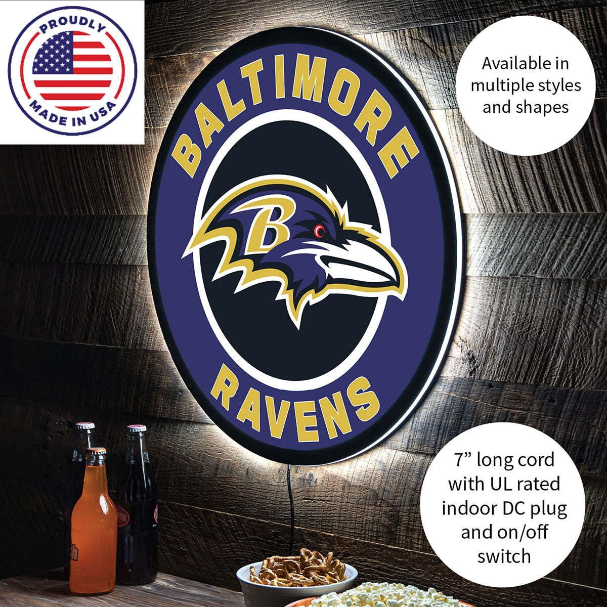NFL Backlit Full Edge Round Wall Sign - image 13