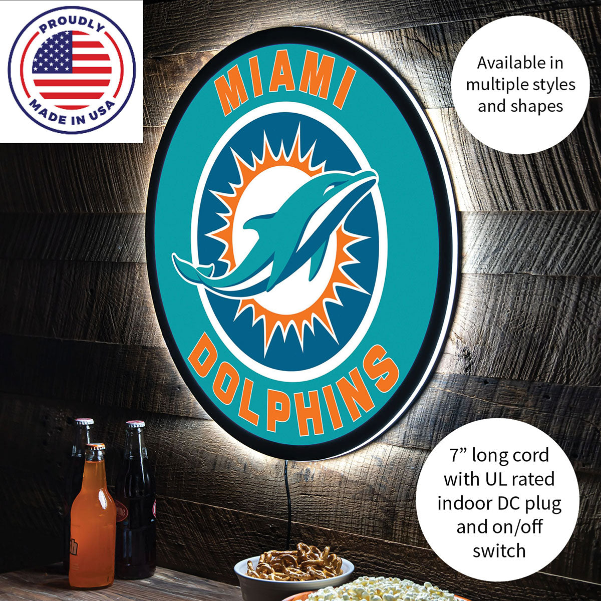 NFL Backlit Full Edge Round Wall Sign - image 73