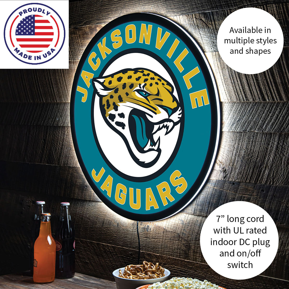 NFL Backlit Full Edge Round Wall Sign - image 55