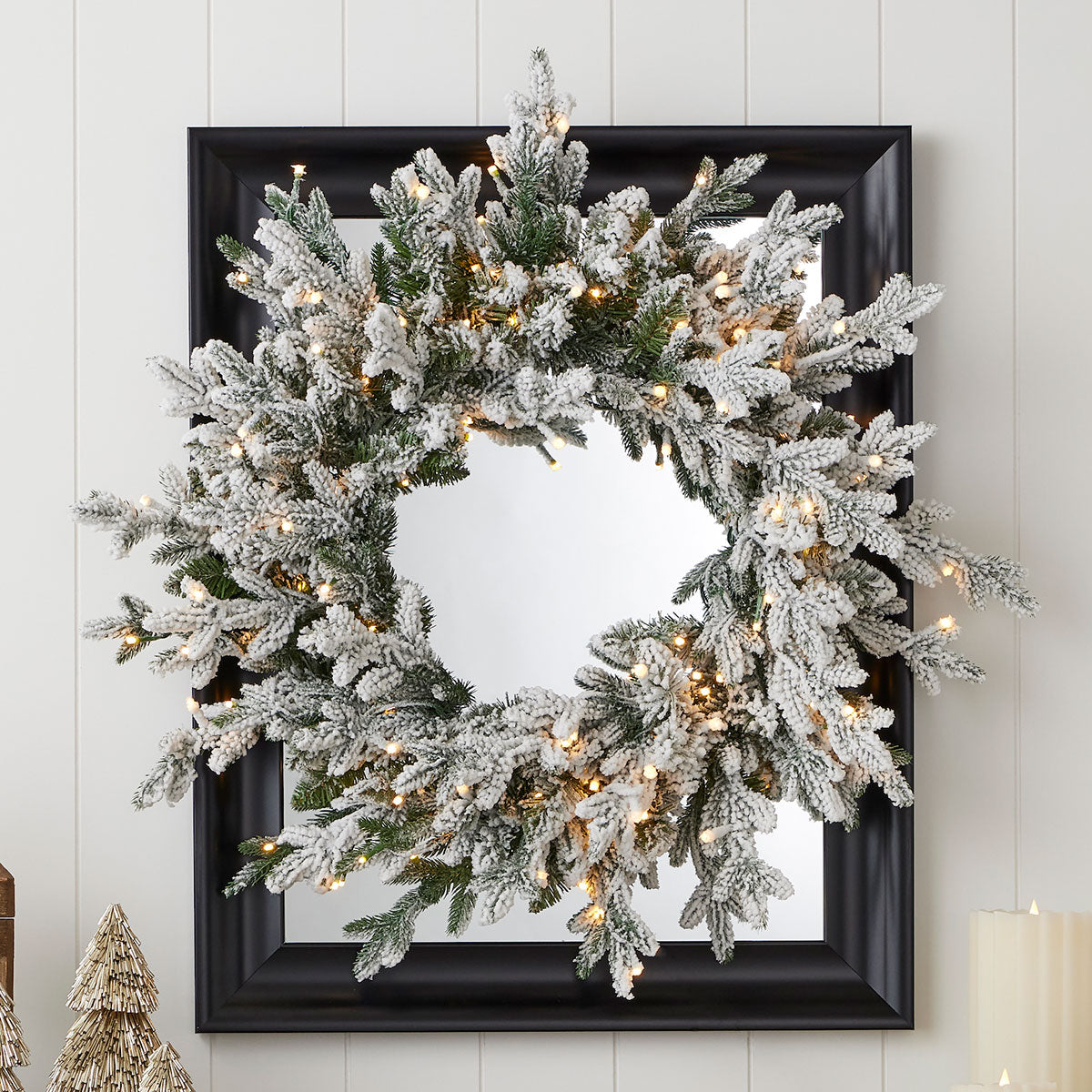 24'' Flocked Pine Wreath - image 3