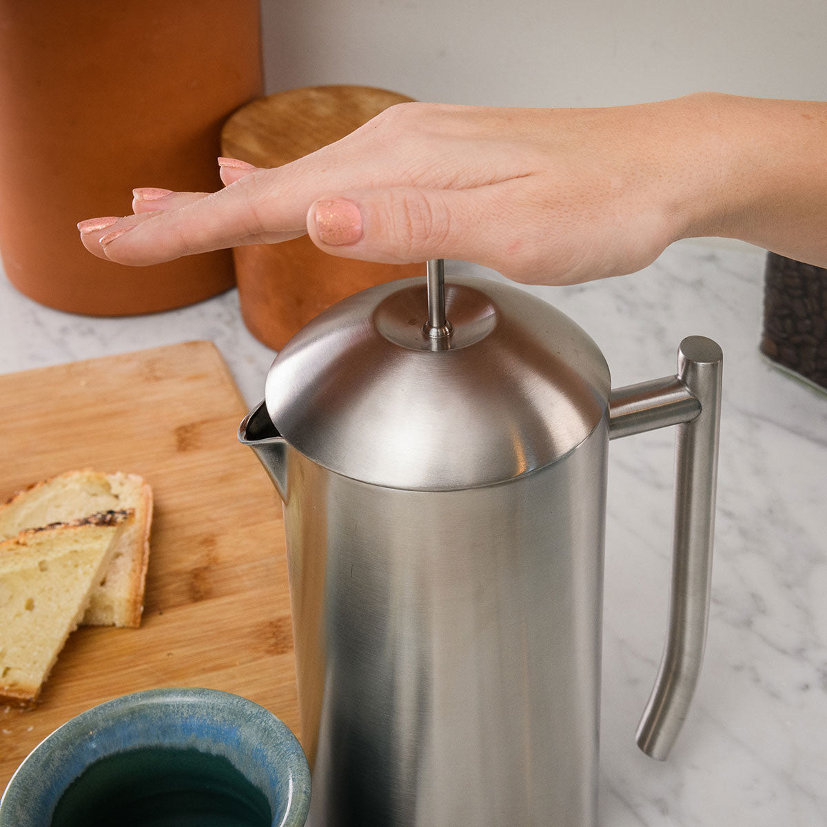 Double Walled Brushed Stainless Steel French Press - image 4