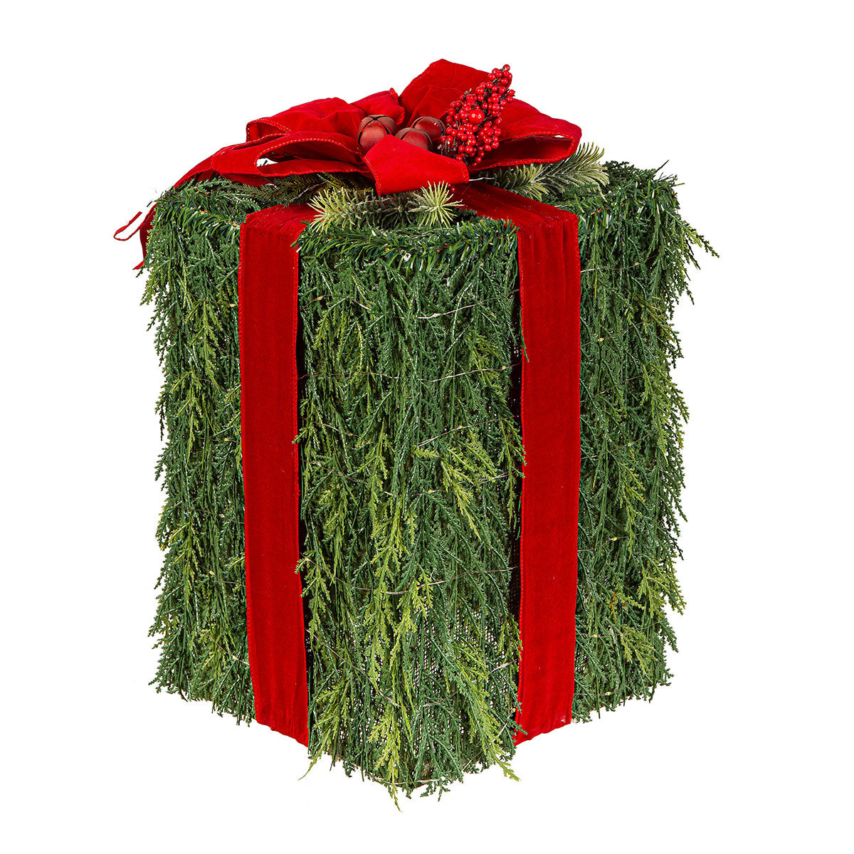 Lighted Artificial Greenery Gift boxes (Set of 3) - image 3