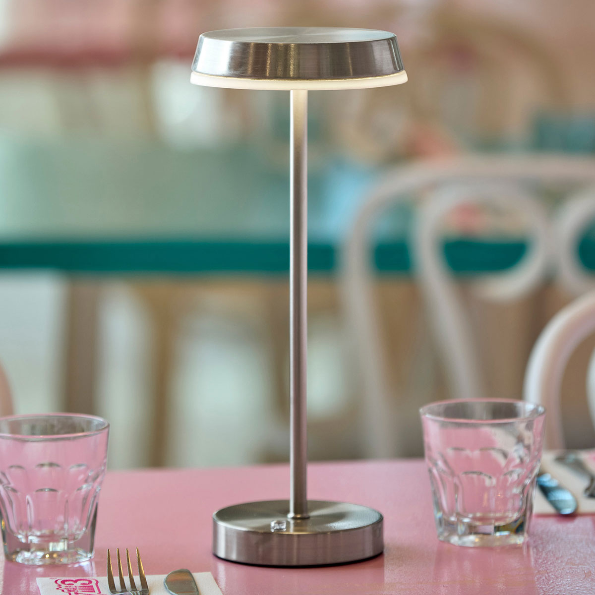 Metal Finish Indoor/Outdoor Cordless LED Table Lamp - image 4
