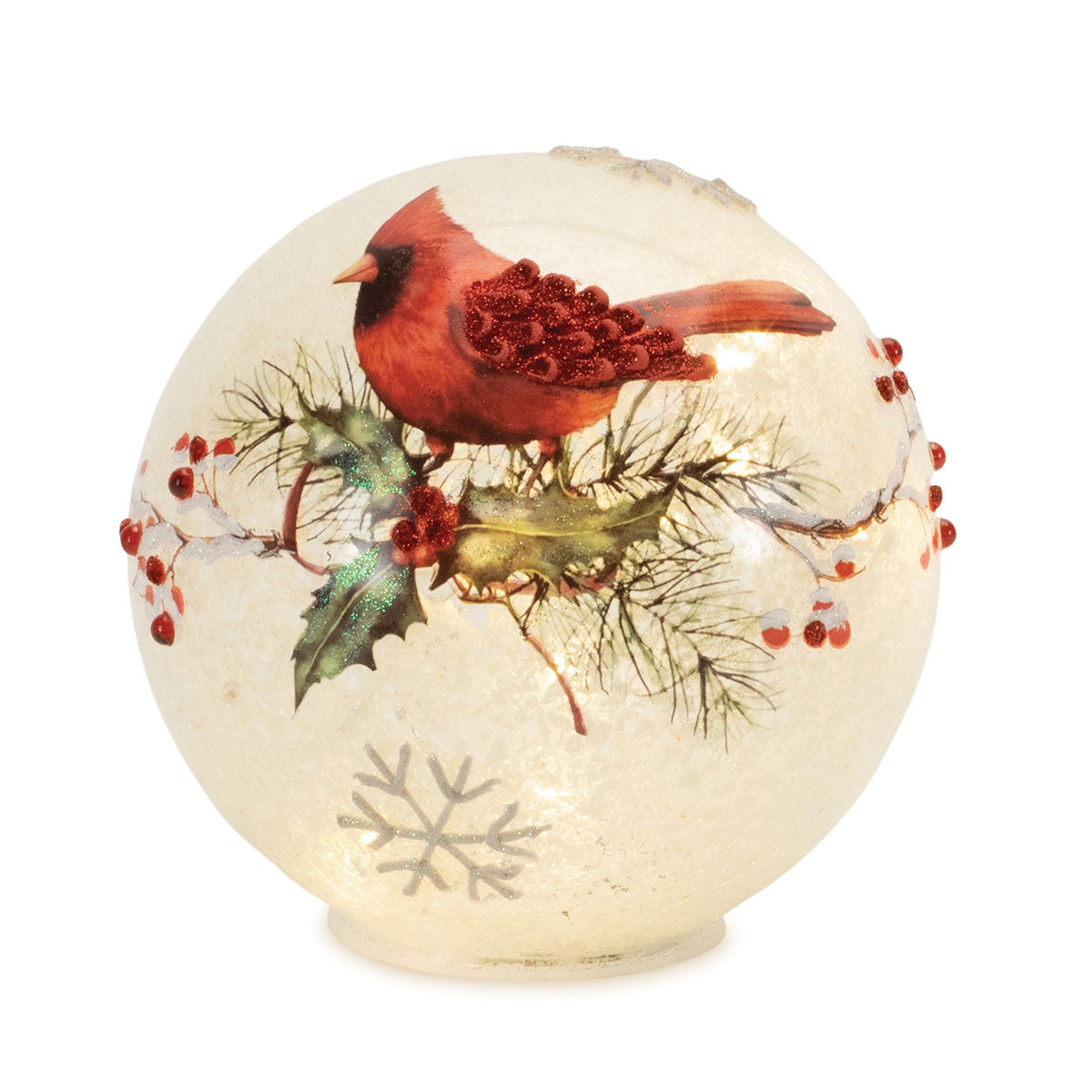 LED Cardinal and Holly Globes (Set of 2) - image 4