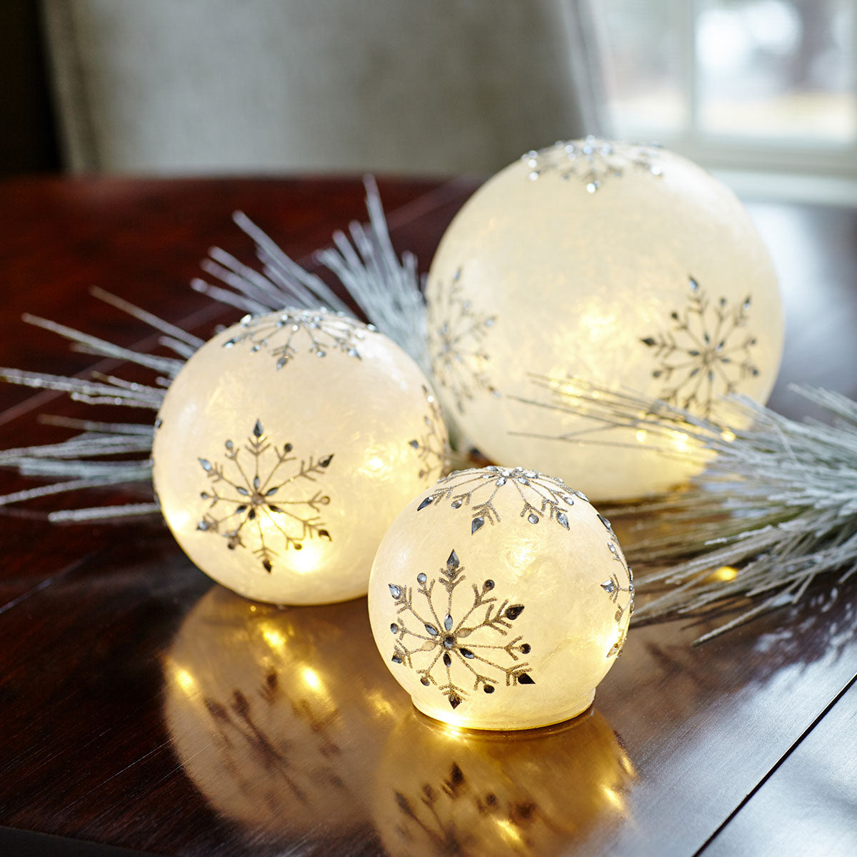 LED Holiday Decor Globe Set (Set of 3) - image 6