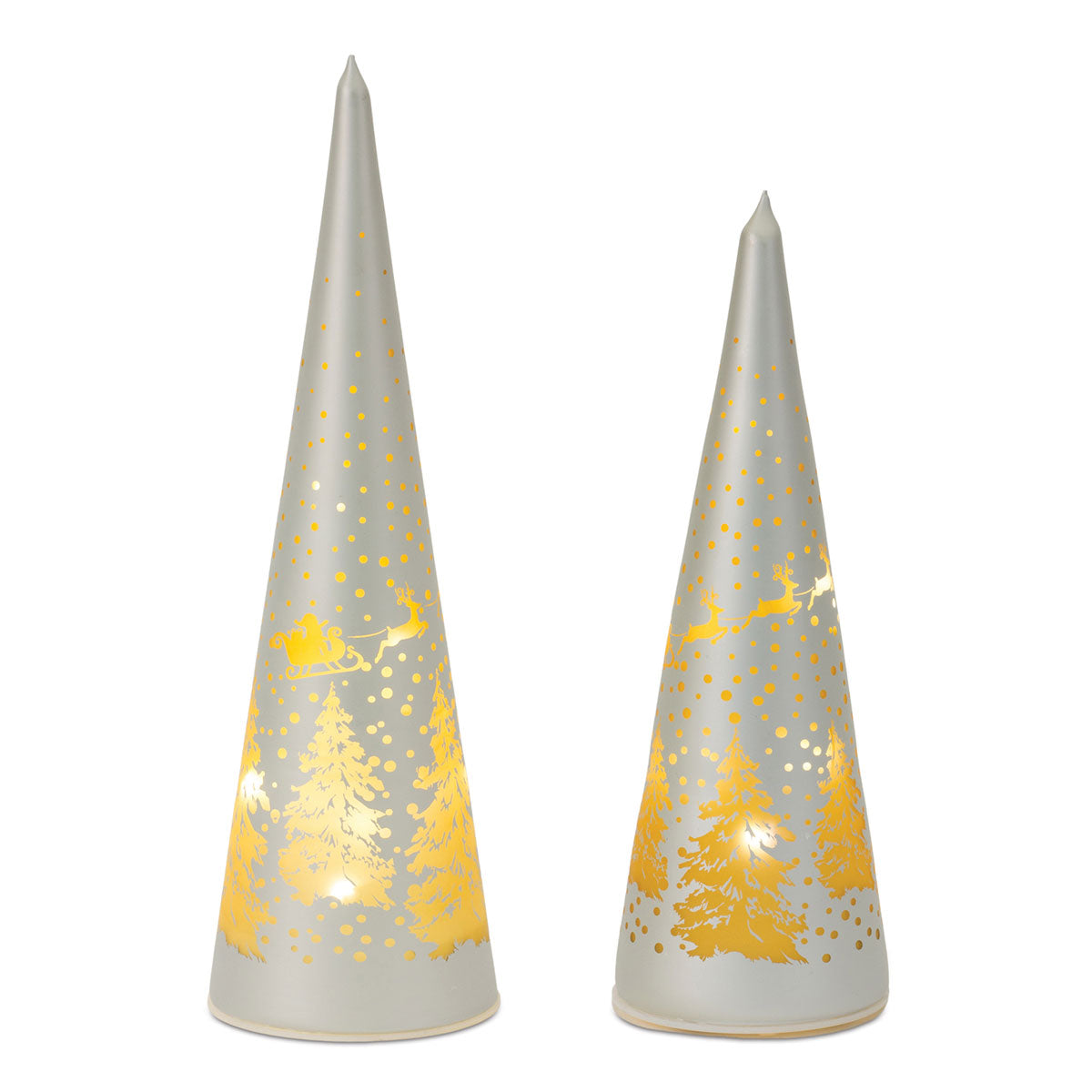 LED Woodland Santa's Sleigh Tree Set (Set of 2) - image 2