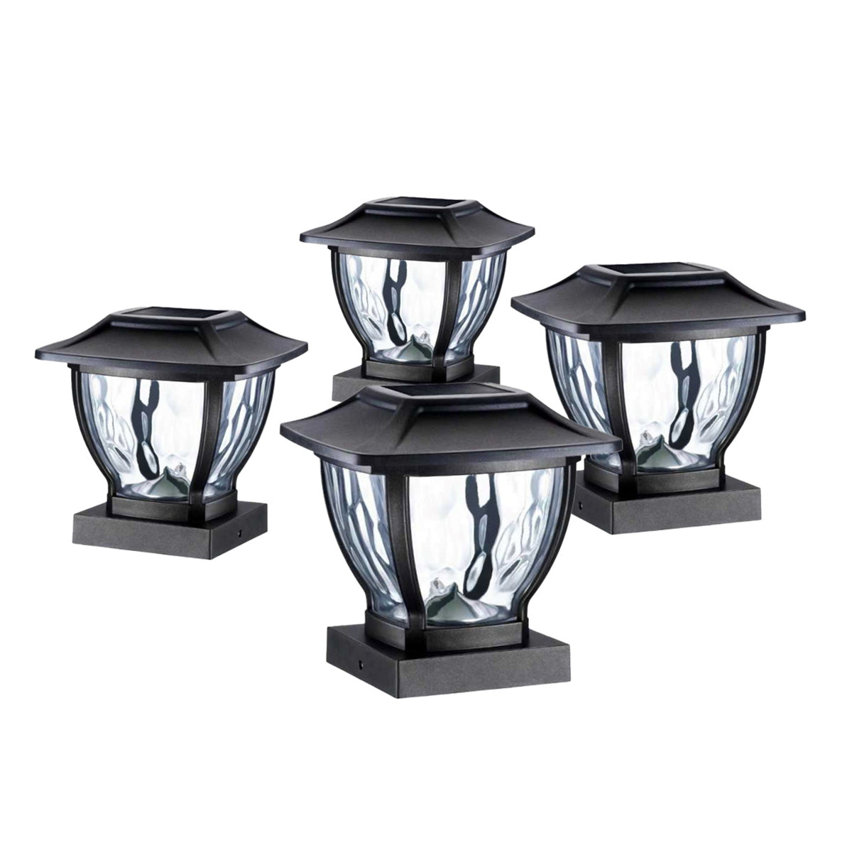 Wave Style Solar Powered Post Lights (Set of 4) - image 2