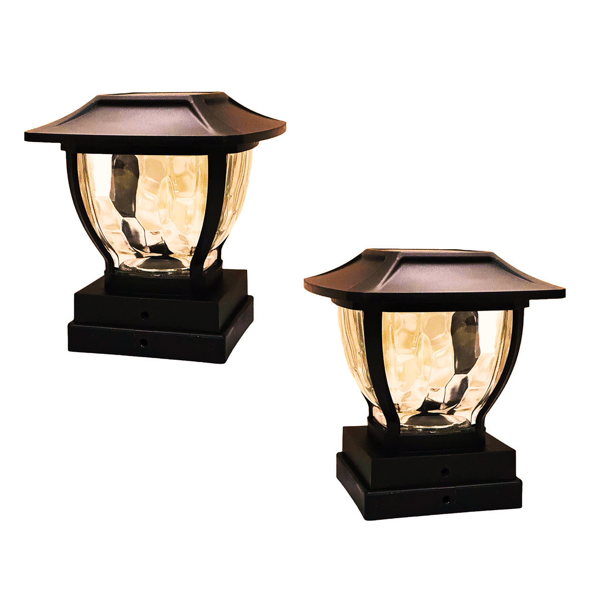 Wave Style Solar Powered Post Lights (Set of 4) - image 7