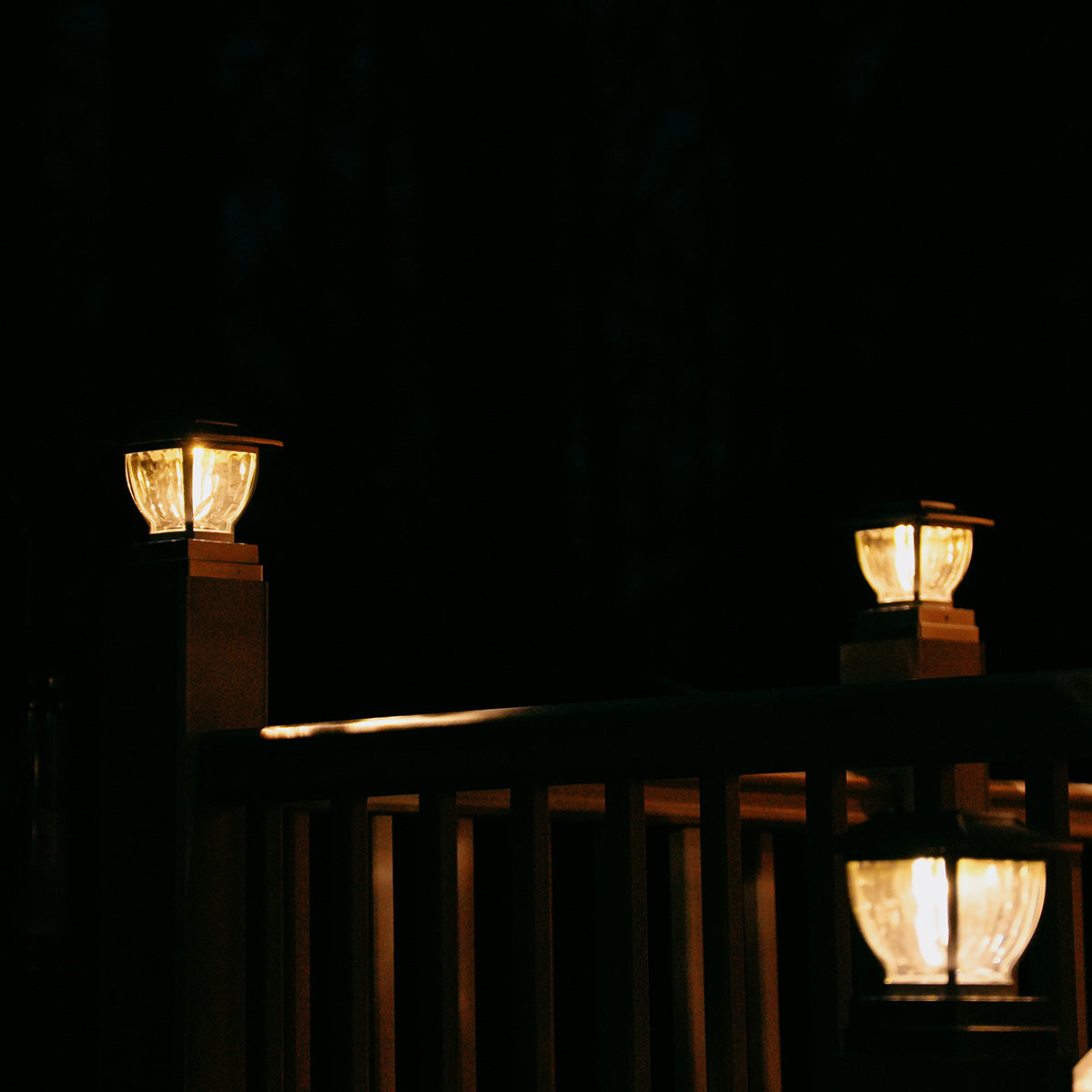 Wave Style Solar Powered Post Lights (Set of 4) - image 8