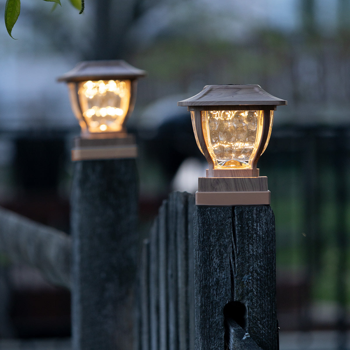 Wave Style Solar Powered Post Lights (Set of 4) - image 9