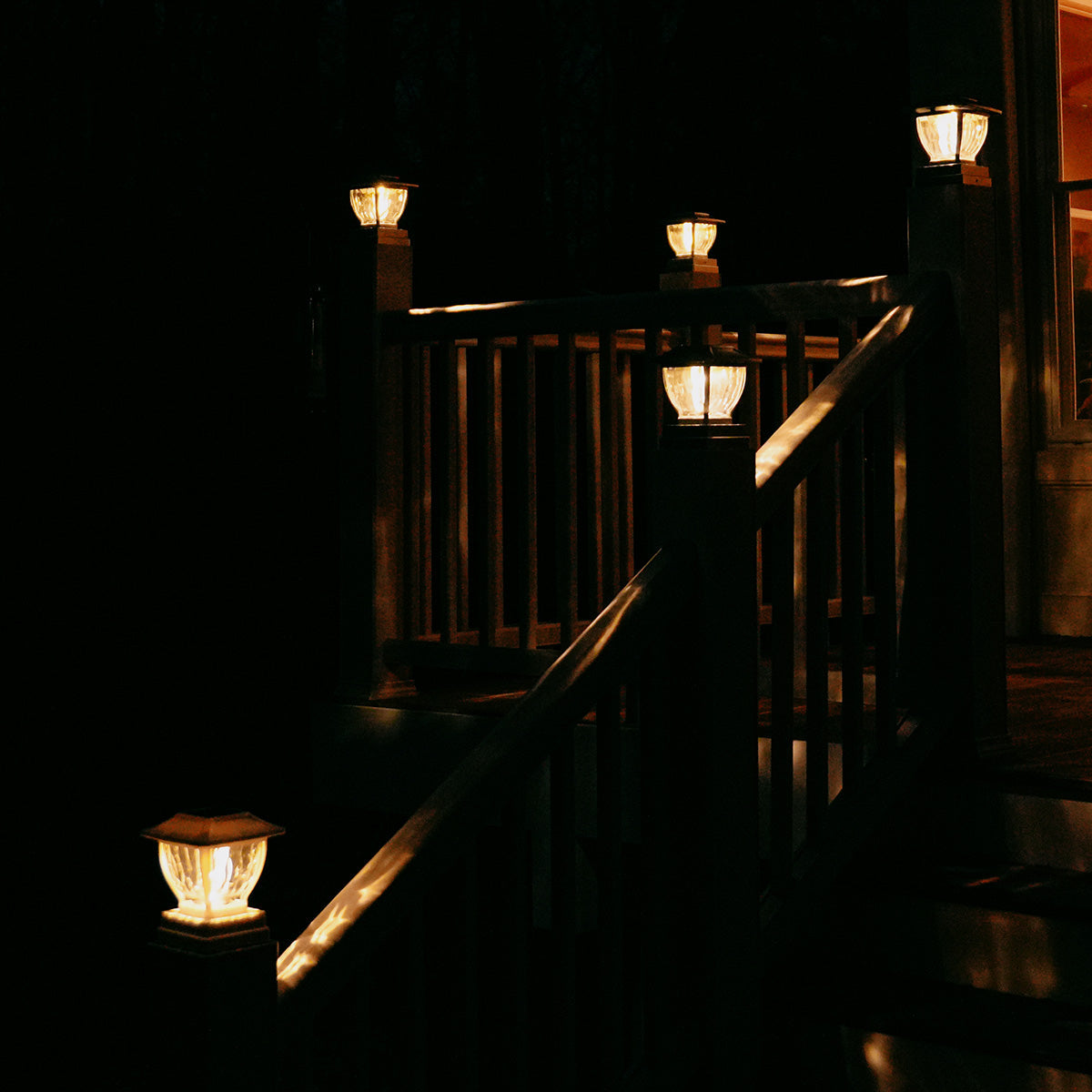 Wave Style Solar Powered Post Lights (Set of 4) - image 13