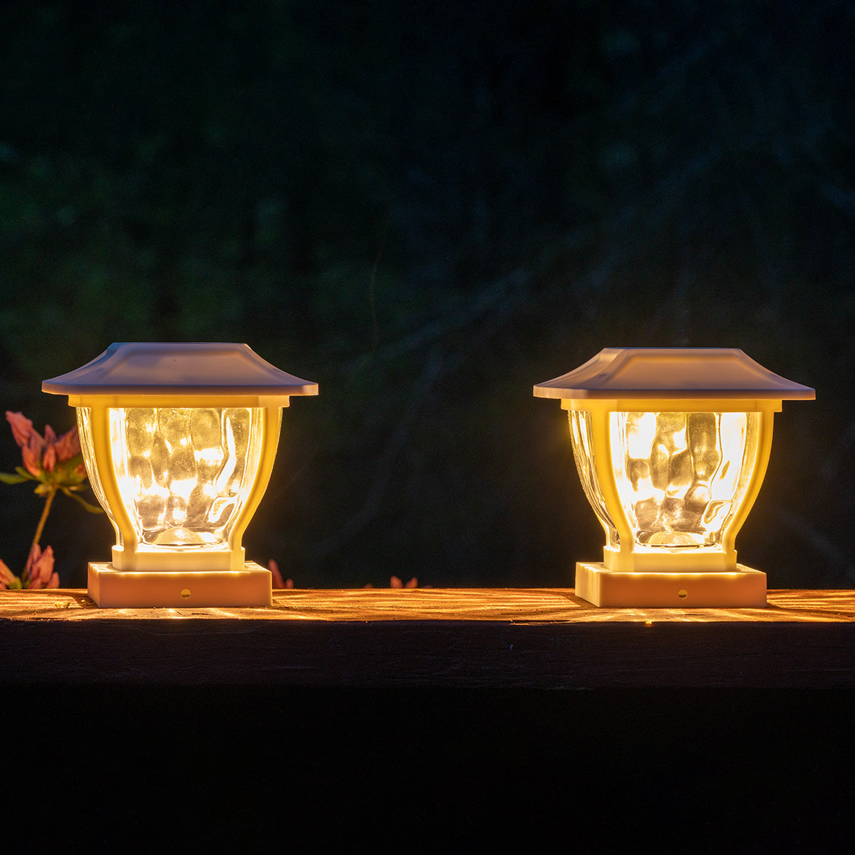 Wave Style Solar Powered Post Lights (Set of 4) - image 14