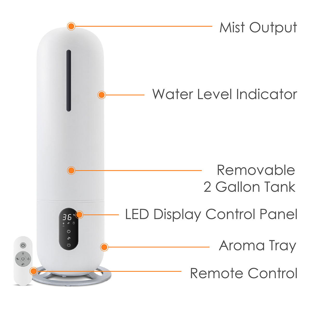 Aromatherapy Cool Mist Tower Humidifier - image 3