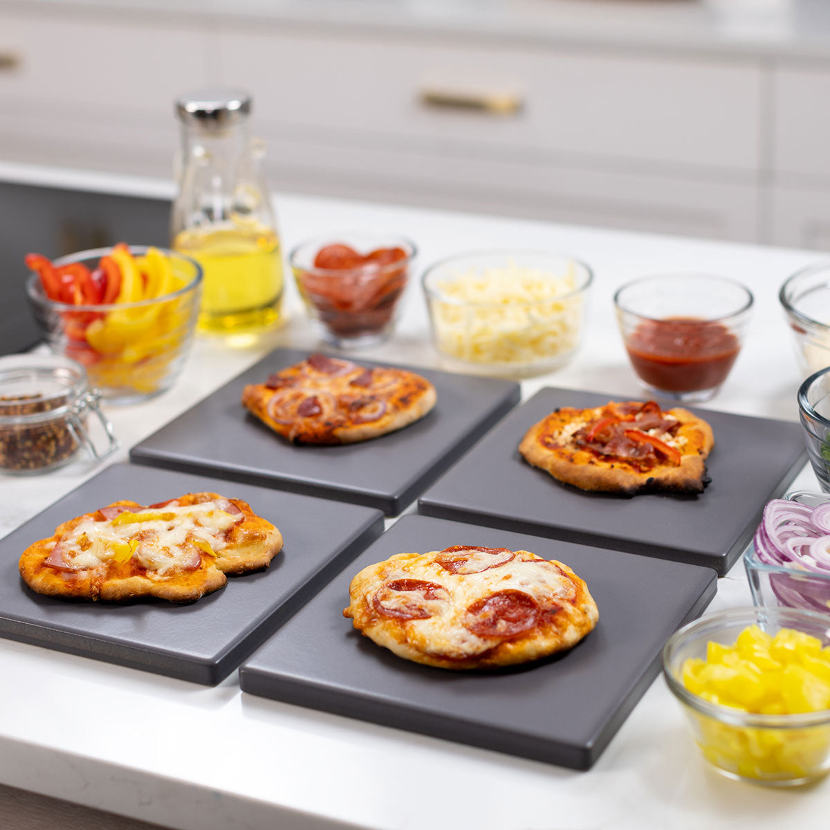 Glazed Cordierite Square Pizza Stone 4 Piece Set - image 6