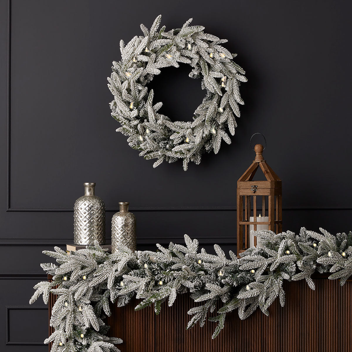9' Flocked Frasier Fir Garland - image 6