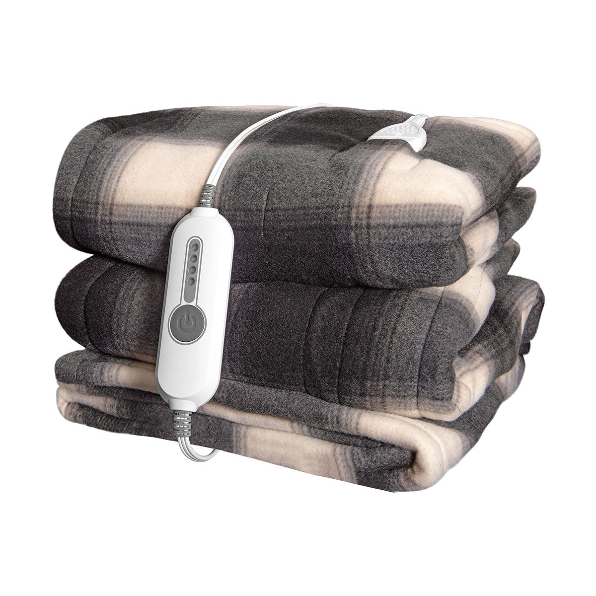 Oversized Plaid Faux Fur Heated Throw - image 2