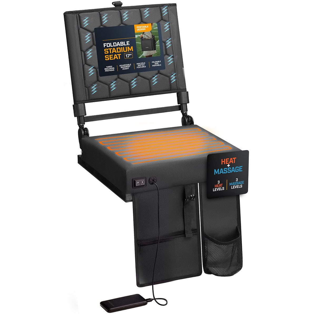 Foldable Heated Massage Stadium Seat - image 2