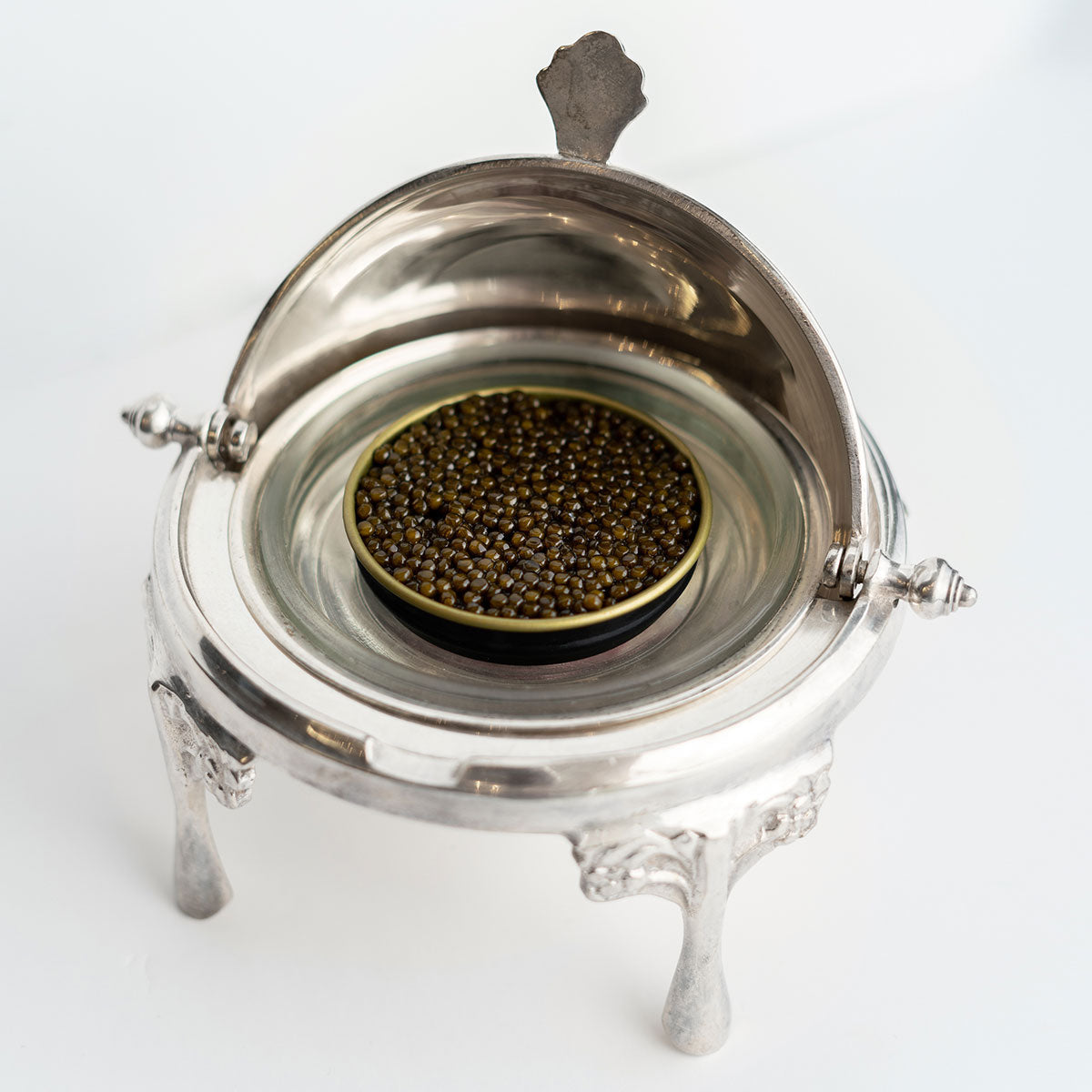 Silver Roll Top Caviar Server - image 2