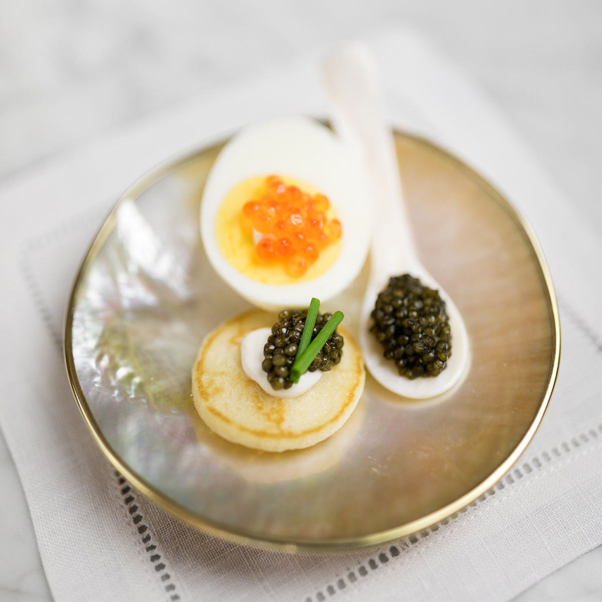 Mother of Pearl Caviar Dish and Spoon Duo - image 4