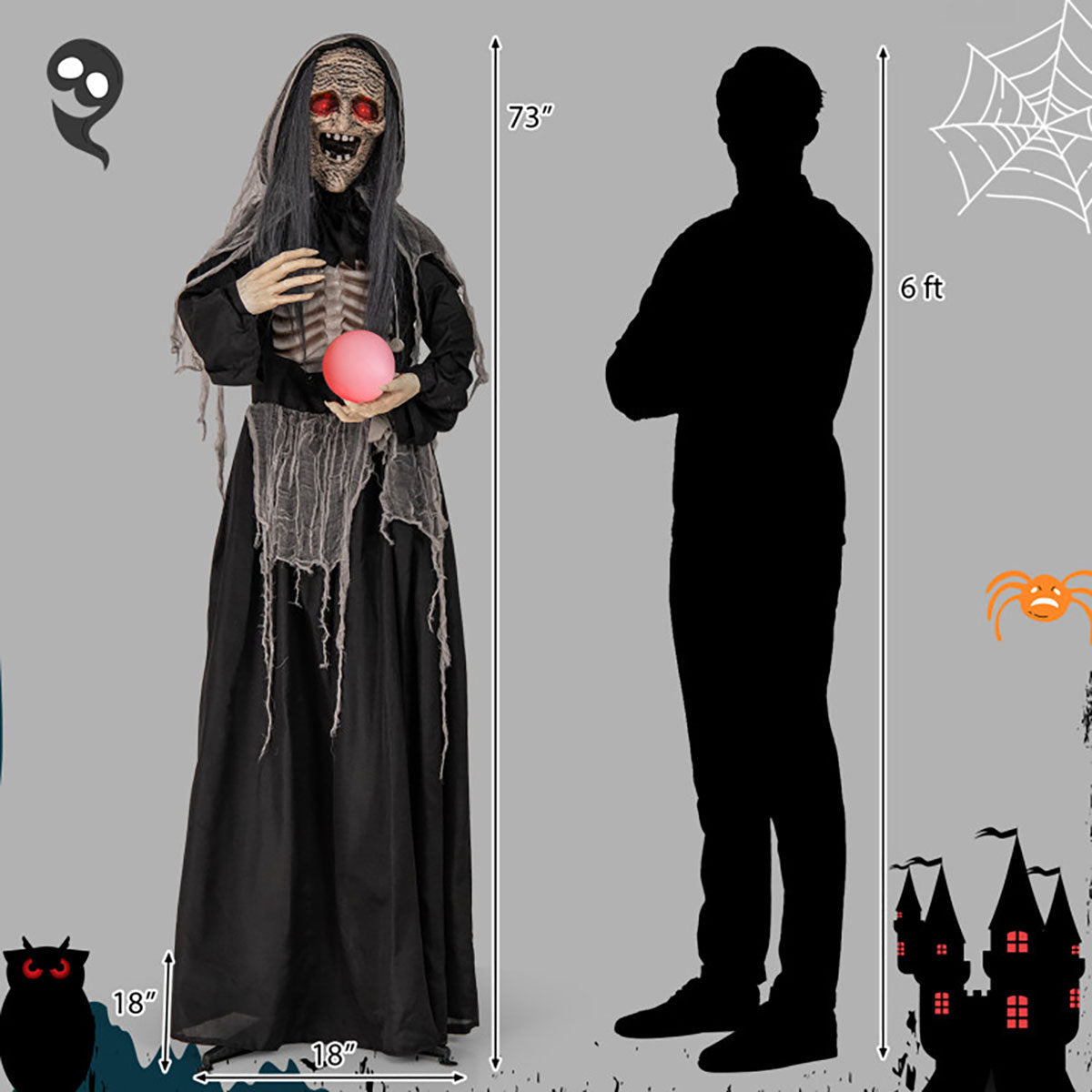 6 Ft. Mechanized Witch - image 3