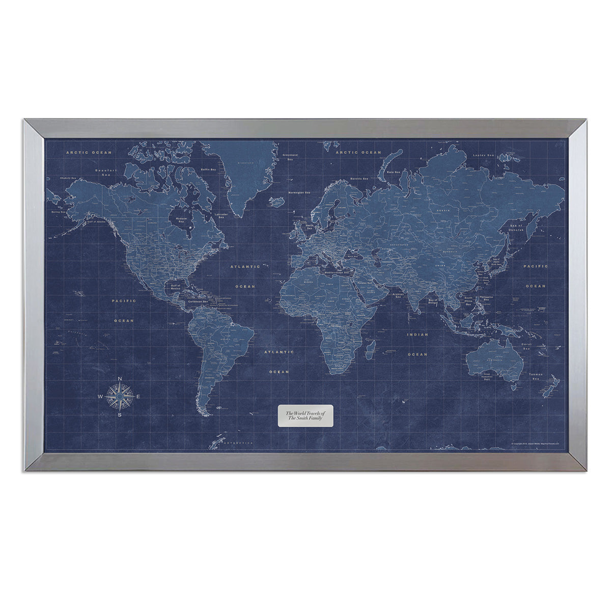 Modern Blueprint World Travel Map - image 2