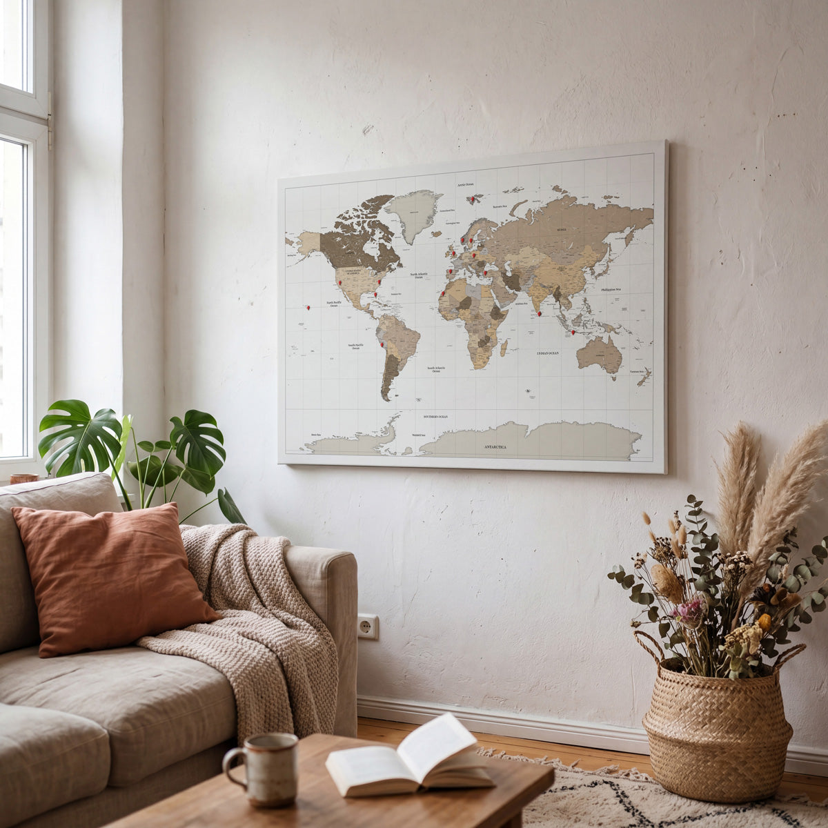 Pin and Remember Photo-Linked World Map with Pins - image 3
