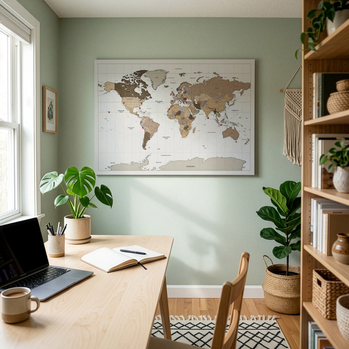 Pin and Remember Photo-Linked World Map with Pins - image 4