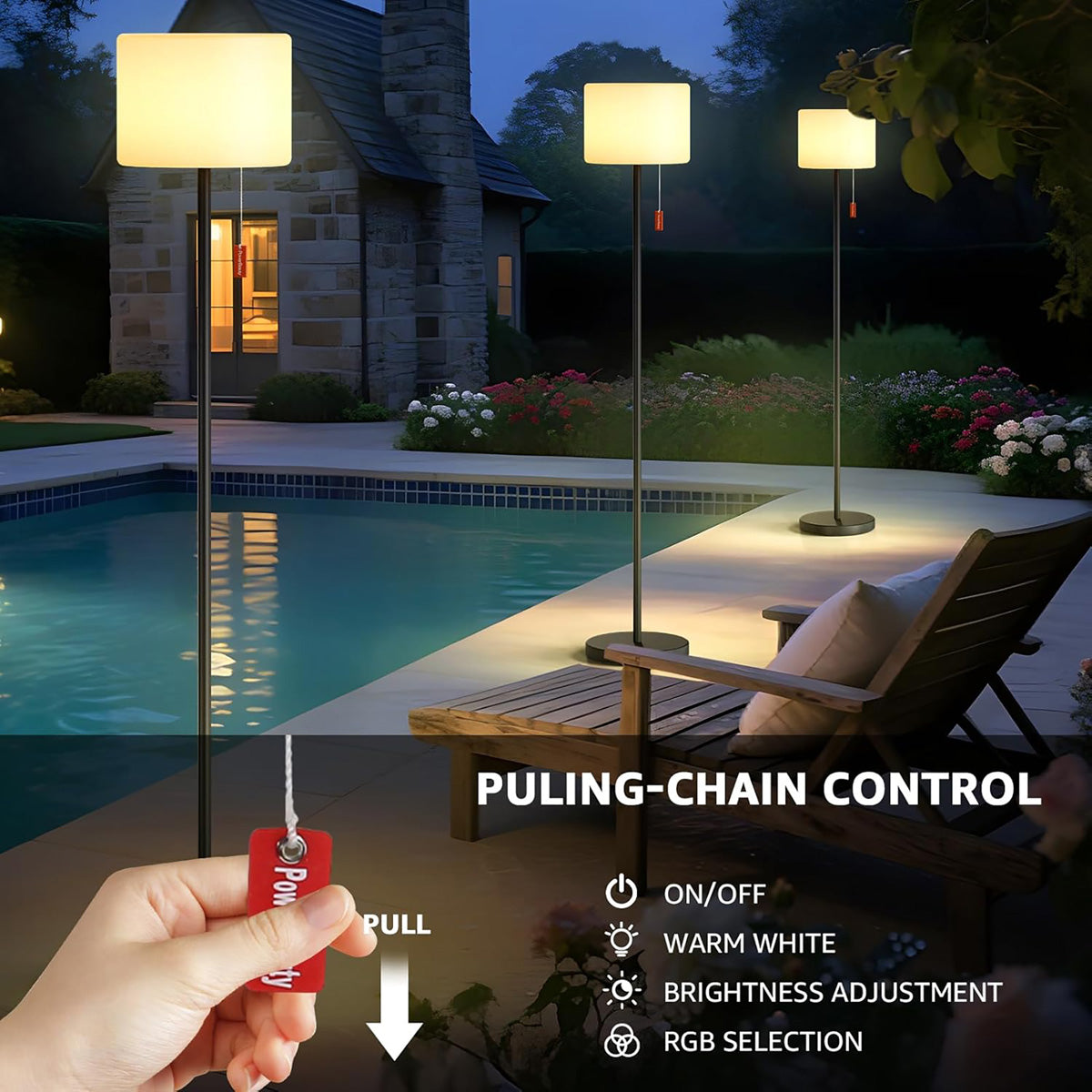 Solar Rechargeable LED Outdoor Floor Lamp - image 3