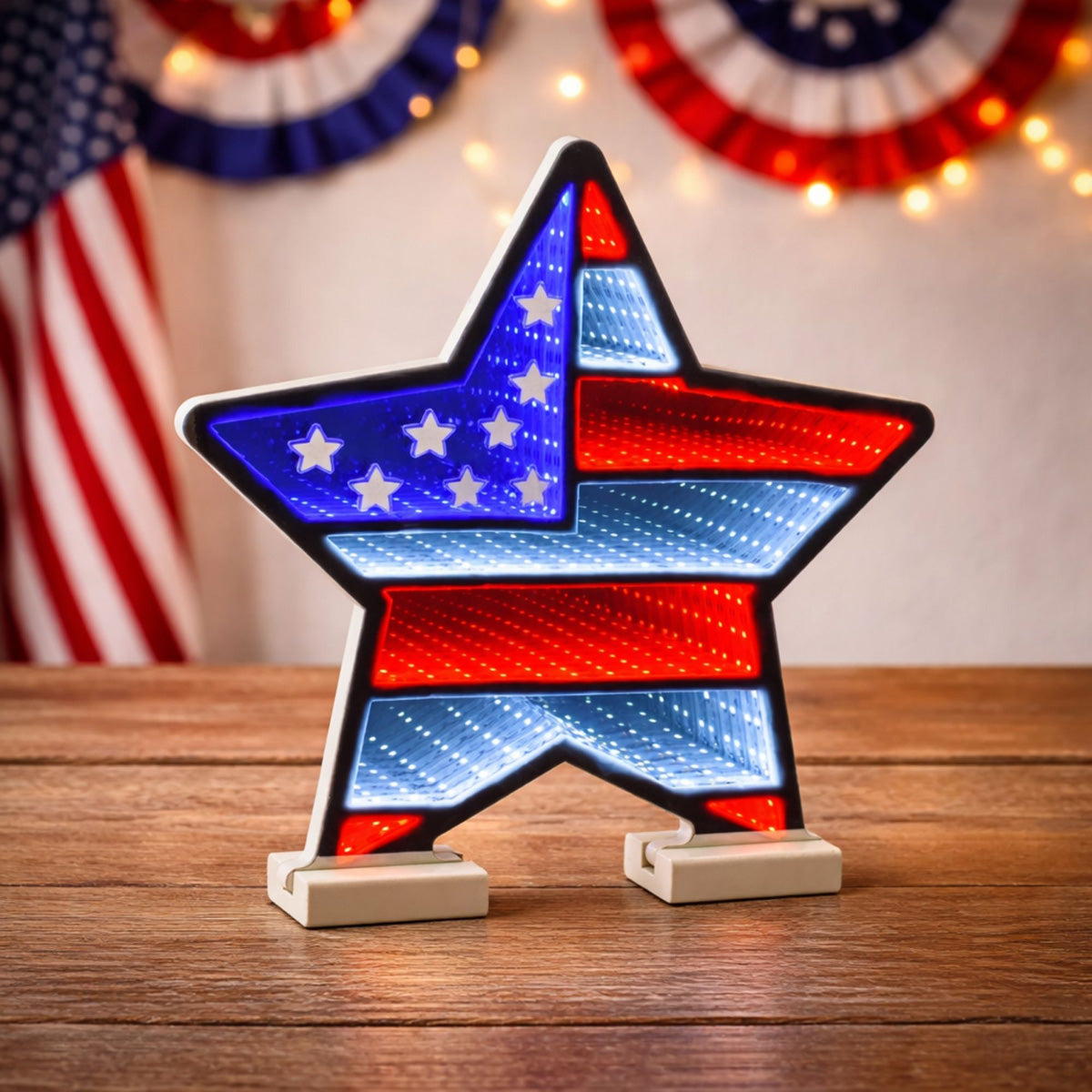 American Flag Star LED Infinity Light - image 3