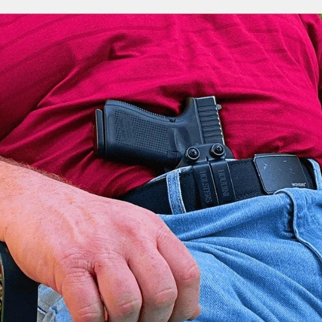 Seated while carrying the holster